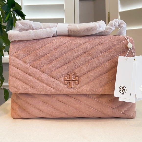 Tory Burch Handbags - 🌸NeW! Tory Burch Kira Chevron Suede Powder-Coated Shoulder Bag